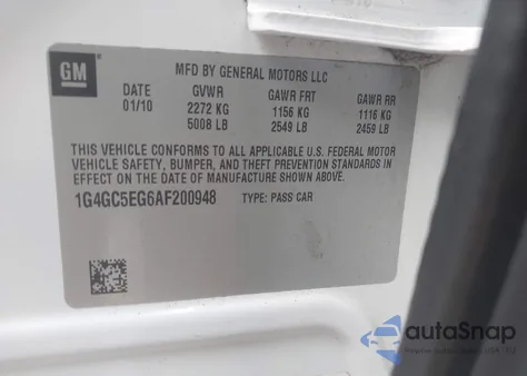 2010 Buick Lacrosse Cxl из США, поврежденный, VIN 1G4GC5EG6AF200948